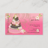 Carte De Visite PixDezines Pink + Gâteau Mariage au chocolat (Dos)