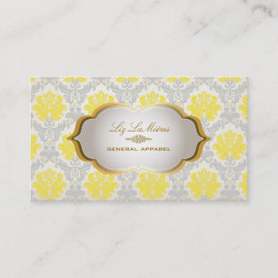 Carte De Visite PixDezines piqué vintage damask/jaune+gris