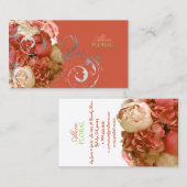 Carte De Visite PixDezines pivoines+hydrangeas/fond diy (Devant / Derrière)