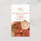 Carte De Visite PixDezines pivoines+hydrangeas/fond diy (Dos)