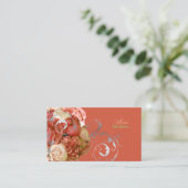 Carte De Visite PixDezines pivoines+hydrangeas/fond diy (Debout devant)
