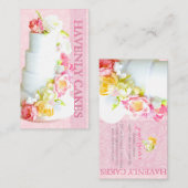 Carte De Visite PixDezines pivoines mariage gâteau/do-it-yourself (Devant / Derrière)