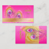 Carte De Visite PixDezines Pizzazz Peacock Feather pour la longévi (Devant / Derrière)