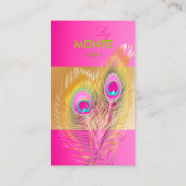 Carte De Visite PixDezines Pizzazz Peacock Feather pour la longévi (Dos)