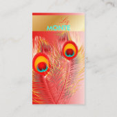 Carte De Visite PixDezines Pizzazz Peacock Feather pour la longévi (Dos)