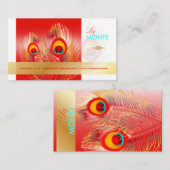 Carte De Visite PixDezines Pizzazz Peacock Feather pour la longévi (Devant / Derrière)
