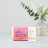 Carte De Visite PixDezines Pizzazz Peacock Feather pour la longévi (Debout devant)