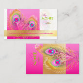 Carte De Visite PixDezines Pizzazz Peacock Feather pour la longévi (Devant / Derrière)