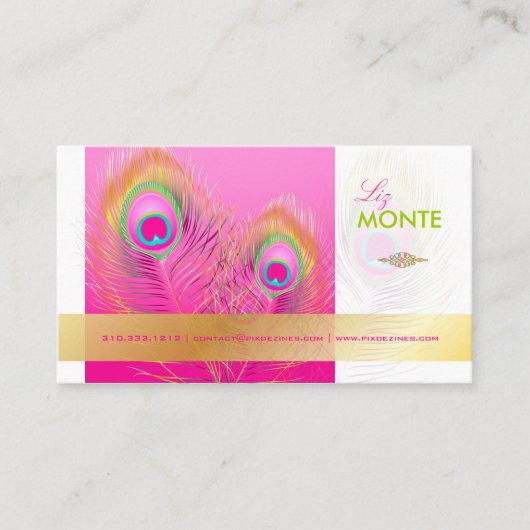 Carte De Visite PixDezines Pizzazz Peacock Feather pour la longévi (Devant)