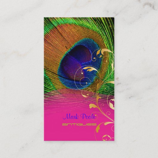 Carte De Visite PixDezines Plume de paon+tourbillons de filigree (Devant)
