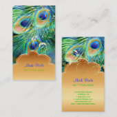 Carte De Visite PixDezines Plume de paon+tourbillons de filigree (Devant / Derrière)