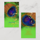 Carte De Visite PixDezines Plume de paon+tourbillons de filigree (Devant / Derrière)