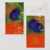 Carte De Visite PixDezines Plume de paon+tourbillons de filigree (Devant / Derrière)