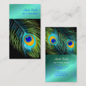 Carte De Visite PixDezines plumes de paon (Devant / Derrière)