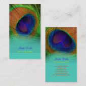 Carte De Visite PixDezines Plumes de paon (Devant / Derrière)
