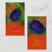 Carte De Visite PixDezines Plumes de paon (Devant / Derrière)