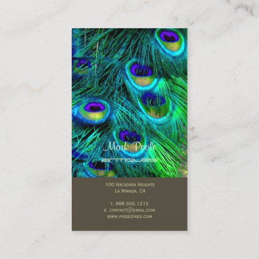 Carte De Visite PixDezines plumes de paon/psychédélique (Dos)