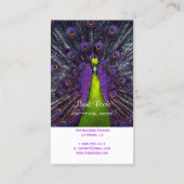 Carte De Visite PixDezines plumes paon/violet+émeraude (Dos)