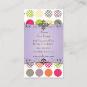 Carte De Visite PixDezines points funky Polka | Couleur de fond DI (Dos)