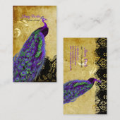 Carte De Visite PixDezines polices vintage paon+dentelle/do-it-you (Devant / Derrière)