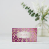 Carte De Visite PixDezines poussiéreux rose de la flore damas/faux (Debout devant)