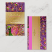 Carte De Visite PixDezines Proud Peacock Feather pour la longévité (Devant / Derrière)