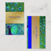 Carte De Visite PixDezines Proud Peacock Feather pour la longévité (Devant / Derrière)