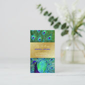 Carte De Visite PixDezines Proud Peacock Feather pour la longévité (Debout devant)