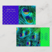 Carte De Visite PixDezines Psychedelic Peacock, Customisez-Le! (Devant / Derrière)