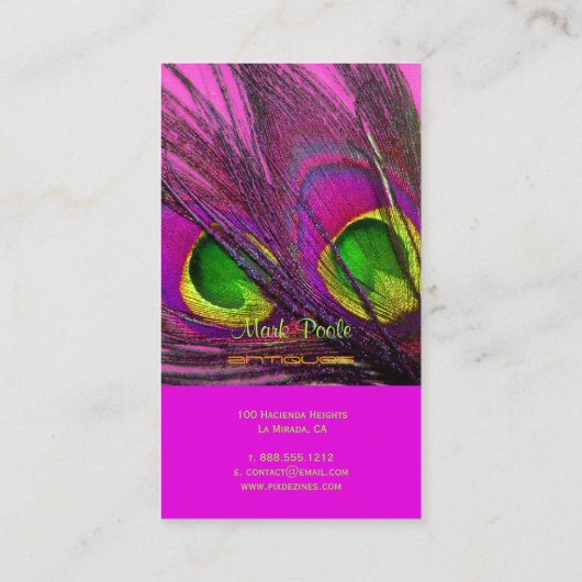 Carte De Visite PixDezines Psychedelic Peacock, Customisez-Le! (Dos)