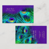 Carte De Visite PixDezines Psychedelic Peacock, Customisez-Le! (Devant / Derrière)