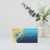 Carte De Visite PixDezines psychédélique Peacock+bleu métallique (Debout devant)