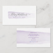 Carte De Visite PixDezines Purple Aquarelle Brosse (Devant / Derrière)