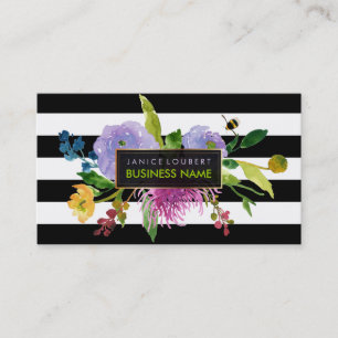 Carte De Visite PixDezines ranunculus/weatercolor/floral/rayures