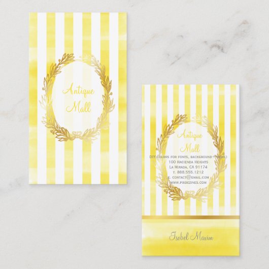 Carte De Visite PixDezines rayures blanches/aquarelle numérique ci (Devant / Derrière)