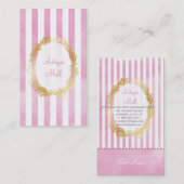 Carte De Visite PixDezines rayures blanches/aquarelle numérique ro (Devant / Derrière)