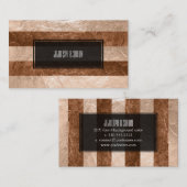 Carte De Visite PixDezines rayures/fausse feuille/champagne (Devant / Derrière)