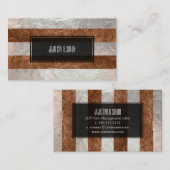 Carte De Visite PixDezines rayures/fausse feuille/cuivre/argent (Devant / Derrière)