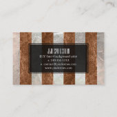 Carte De Visite PixDezines rayures/fausse feuille/cuivre/argent (Dos)