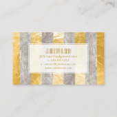 Carte De Visite PixDezines rayures/fausse feuille d'argent/or (Dos)