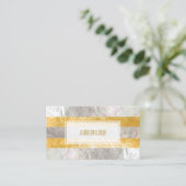 Carte De Visite PixDezines rayures/fausse feuille d'argent/or (Debout devant)