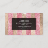 Carte De Visite PixDezines rayures/fausse feuille rose/champagne (Dos)