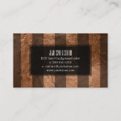 Carte De Visite PixDezines rayures/feuille de cuivre noir/faux (Dos)