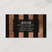 Carte De Visite PixDezines rayures/feuille de cuivre noir/faux (Dos)