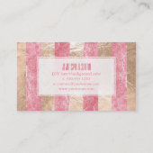 Carte De Visite PixDezines rayures/feuille fausse rose (Dos)