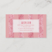 Carte De Visite PixDezines rayures/feuille fausse rose (Dos)