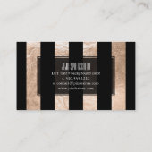 Carte De Visite PixDezines rayures/feuille noire/fausse rose (Dos)