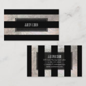 Carte De Visite PixDezines rayures/noir/faux argent (Devant / Derrière)