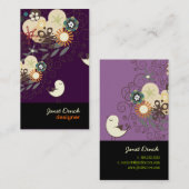 Carte De Visite PixDezines Retro Chicks+Spirales (Devant / Derrière)