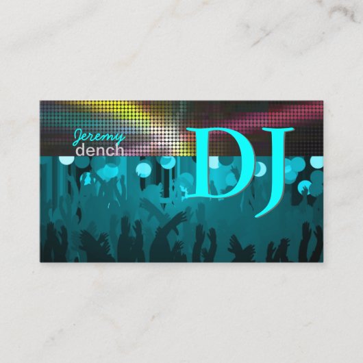 Carte De Visite PixDezines Retro DJ+dance hall/aqua blue (Devant)
